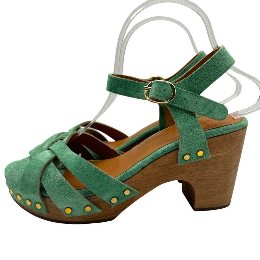 SEZANE Isabelle Green Suede Clogs Sandals 36 6 - Picture 6 of 12